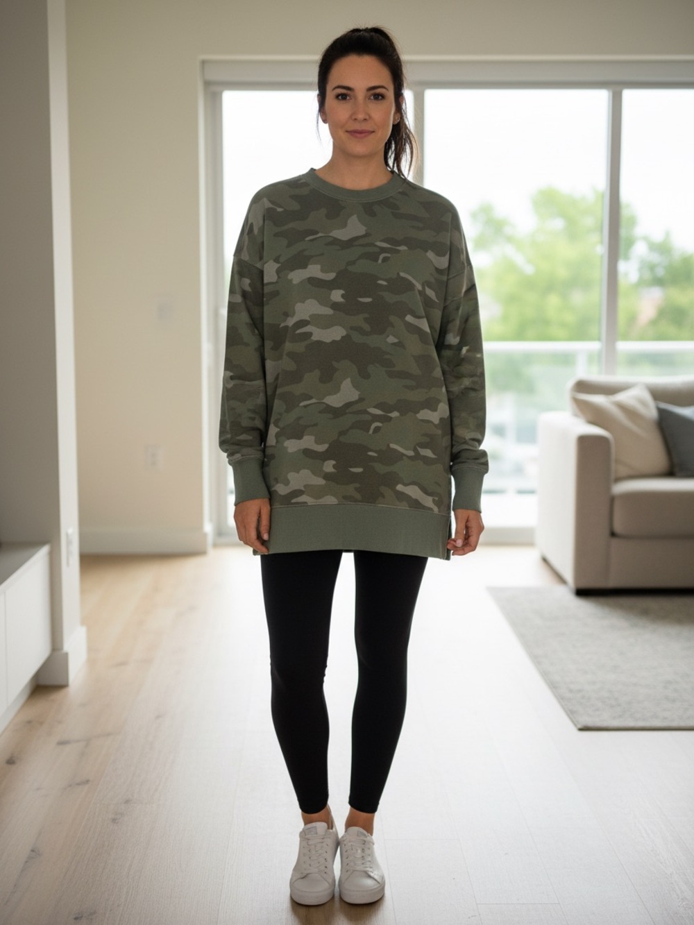 Old Navy Oversized Camo Crewneck Sweatshirt
